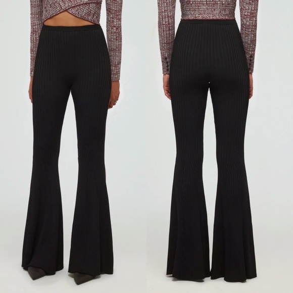 Self-Portrait Ribbed Knit Trouser - Picture 1 of 15